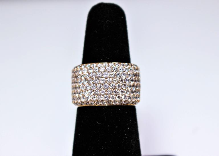 Gorgeous 7.59 Carat Diamond Pave Rose Gold Eternity Ring For Sale at ...