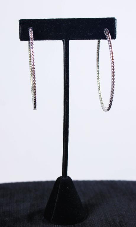 3.11 Carat Diamond Gold Hoop Earrings For Sale at 1stDibs
