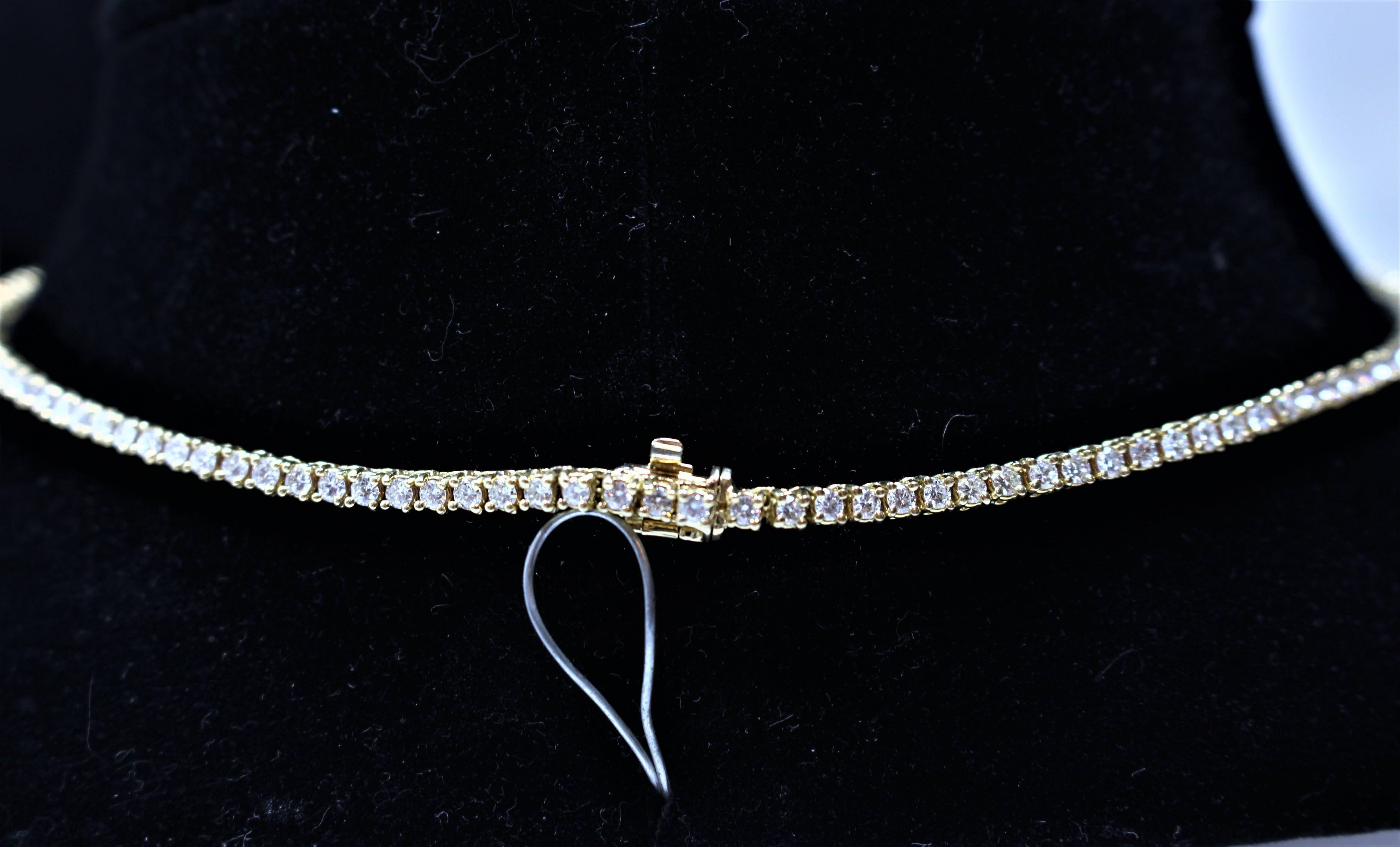 Women's Diamond Gold Line Necklace For Sale