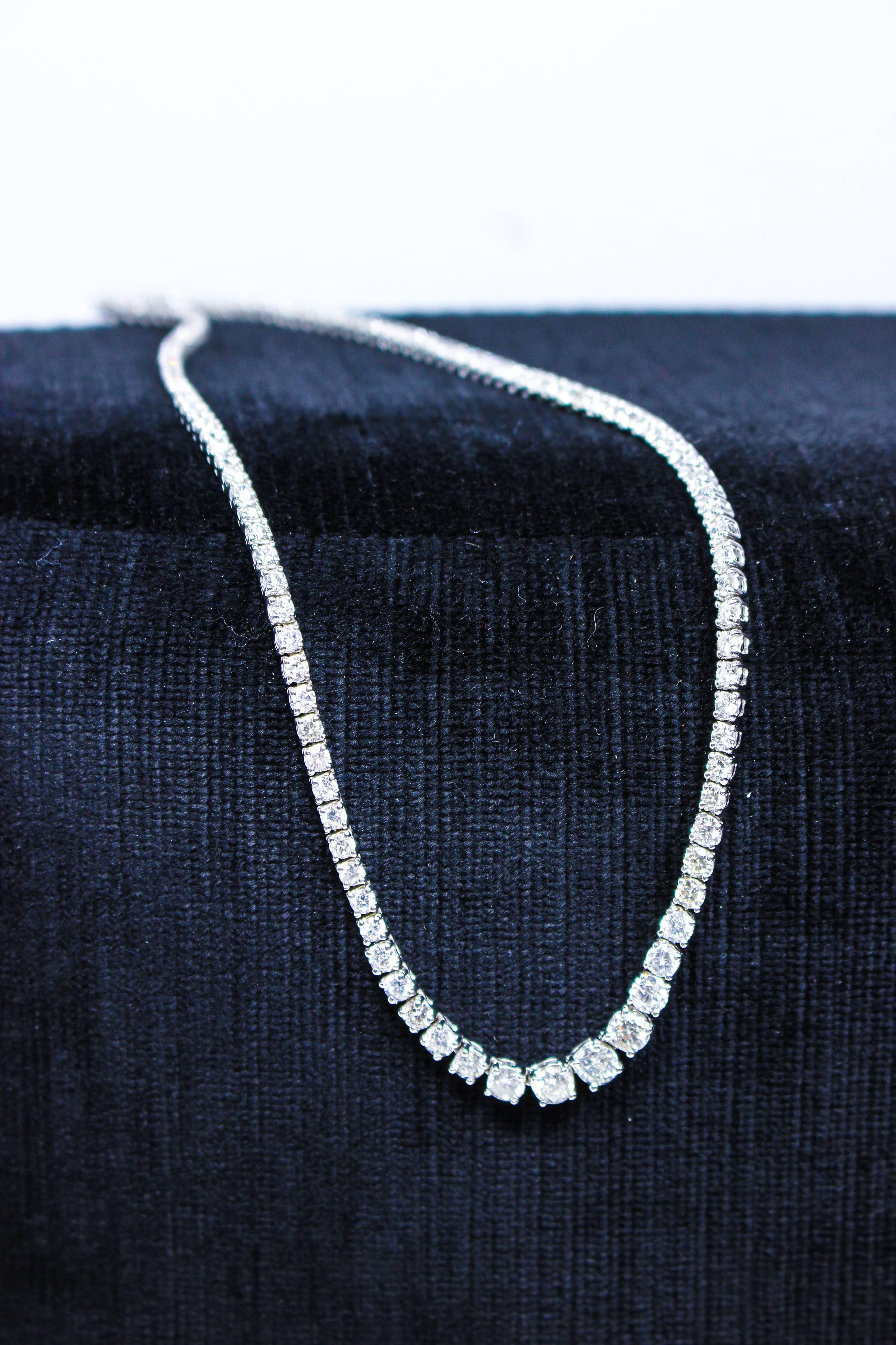 Diamant Gold Riviere Halskette im Zustand „Hervorragend“ im Angebot in Los Angeles, CA