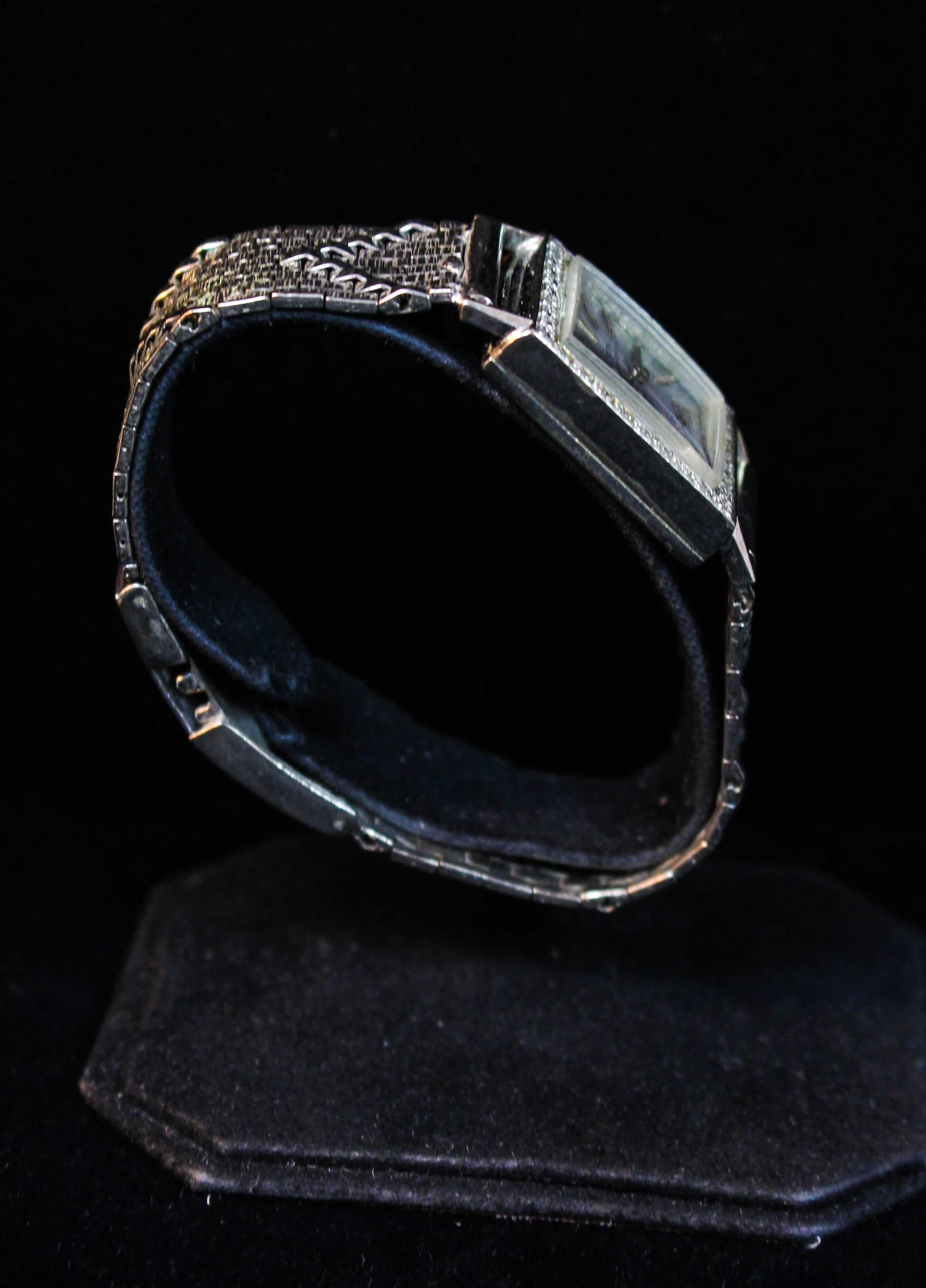 Women's Croton Nivada Grenchen Ladies White Gold Pave Diamond Wristwatch