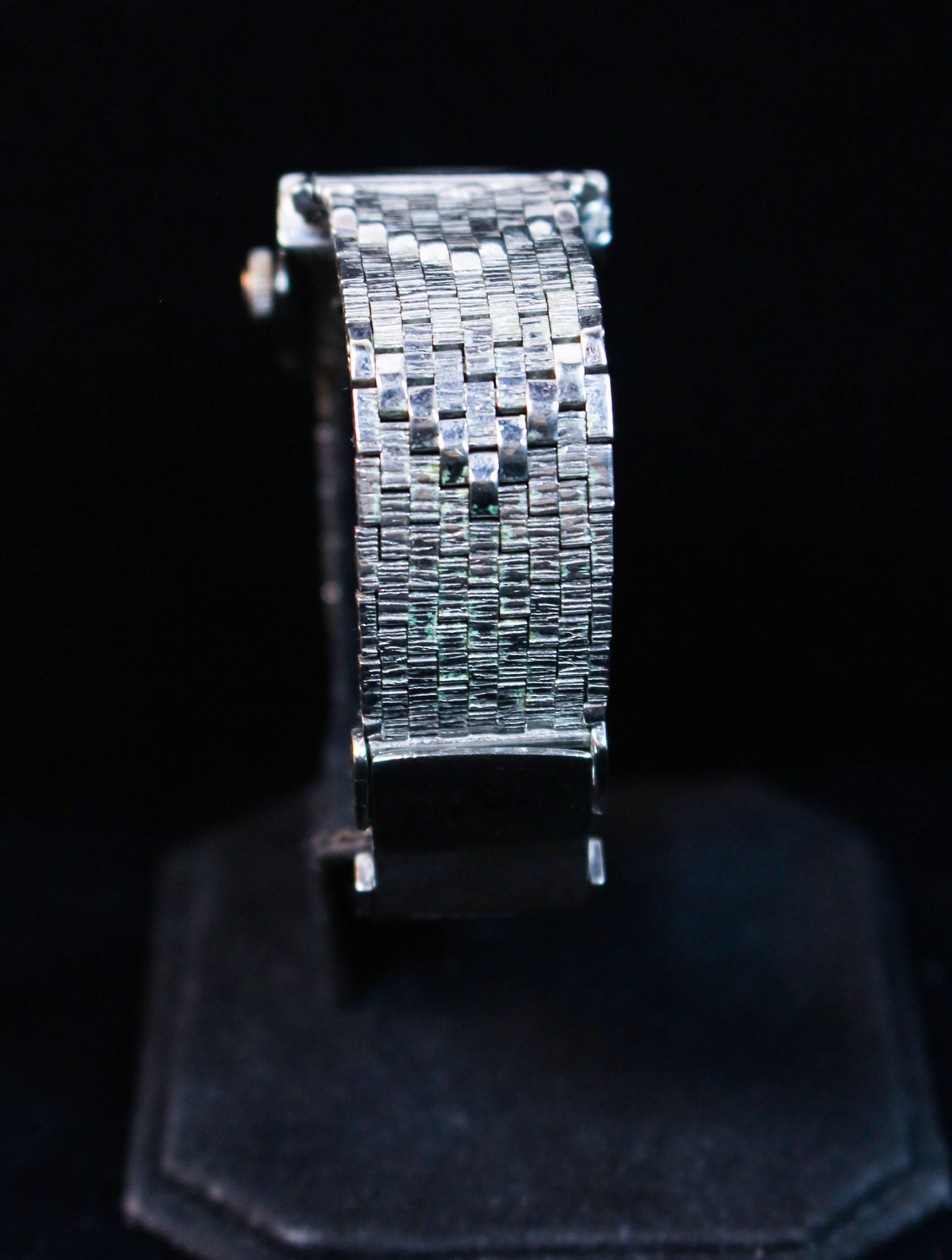Croton Nivada Grenchen Ladies White Gold Pave Diamond Wristwatch 1