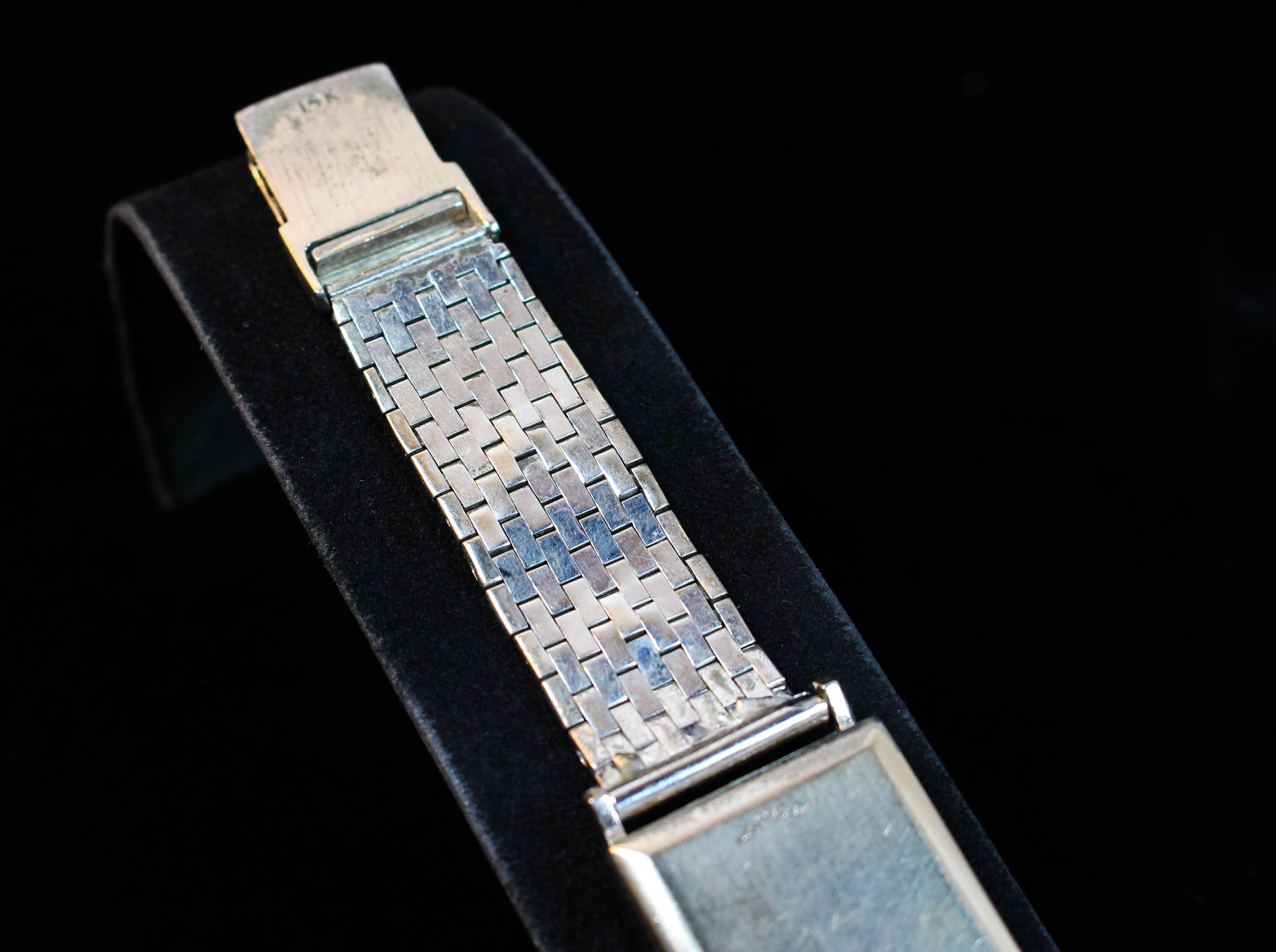 Croton Nivada Grenchen Ladies White Gold Pave Diamond Wristwatch 3