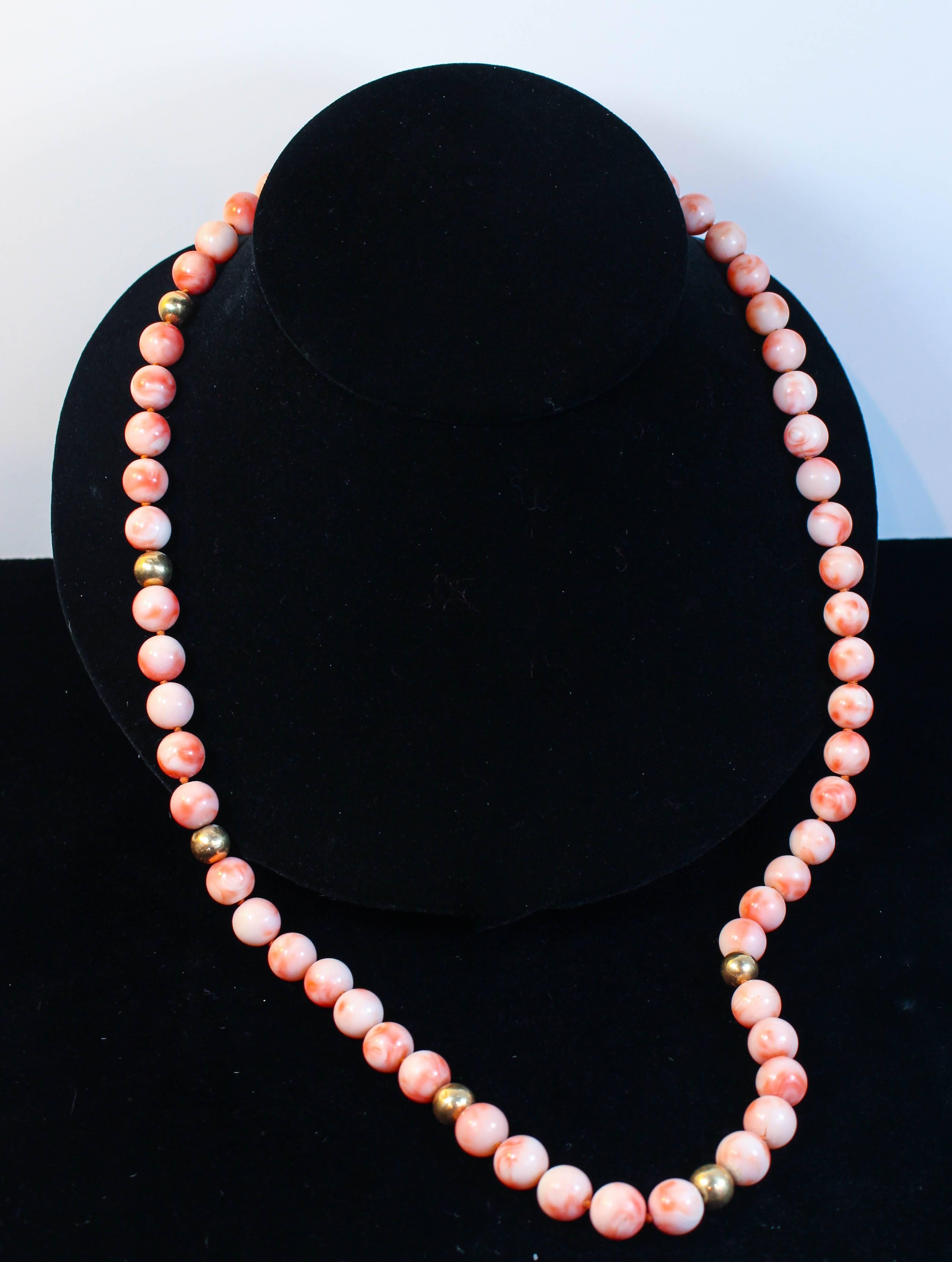 angel skin coral bead necklace