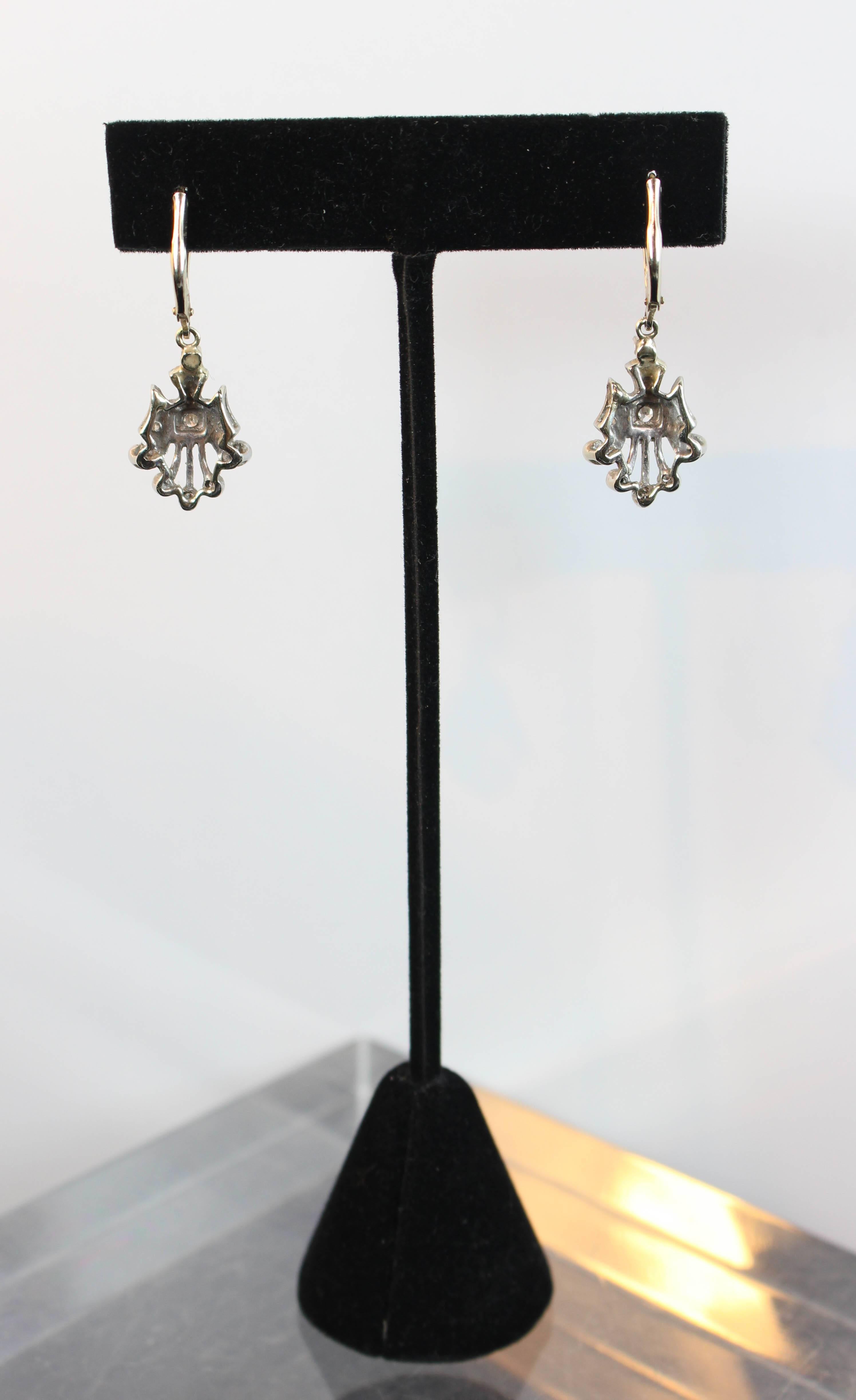 Diamond White Gold Drop Earrings For Sale 2