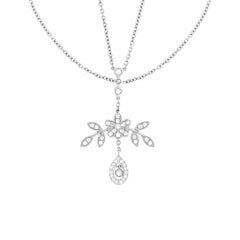 Yvonne Leon Necklace Plastron with Chains 18 Karat Gold with Pampille Diamond