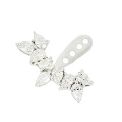 Yvonne Leon Contemporary 18K Ear Jacket with Pear Diamonds and Stud Pear 18K