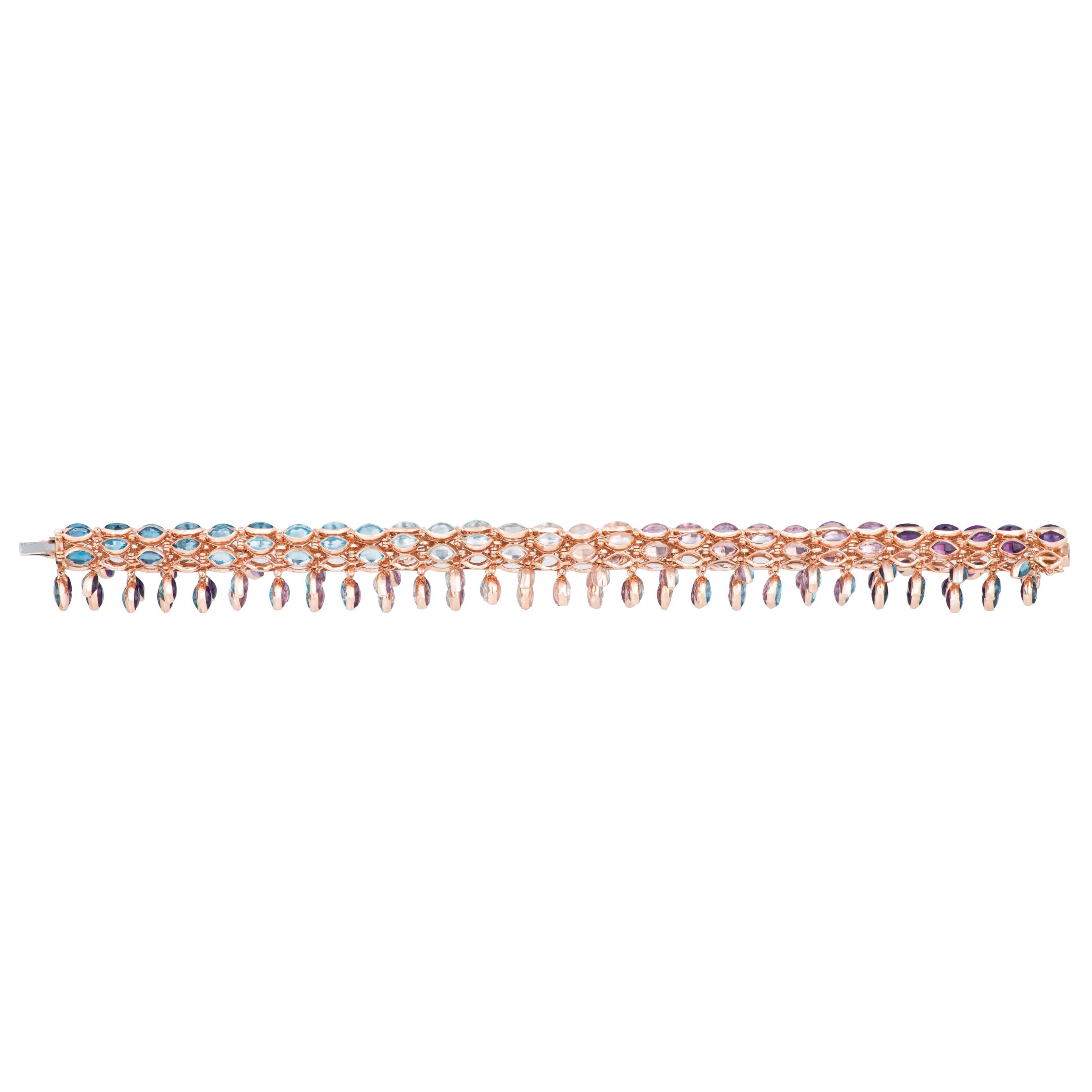 Contemporary Marie Mas Reversible Swinging Bracelet, High Jewelry Collection, Pink Gold For Sale