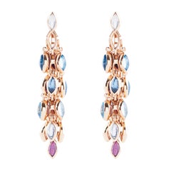 Marie Mas Reversible High Jewelry Earrings, Pink Gold Amethyst Topaz Quartz