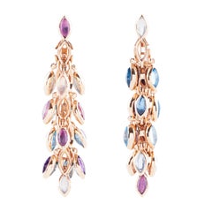 Marie Mas Reversible High Jewelry Earrings, Pink Gold Amethyst Topaz Quartz