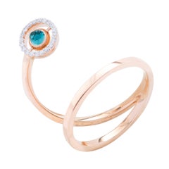 Marie Mas Reversible Swiveling Spiral Ring, Pink Gold Diamonds Amethyst Topaz 8