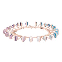 Marie Mas Reversible Soft Bracelet, 18 Karat Rose Gold Amethyst Topaz Quartz