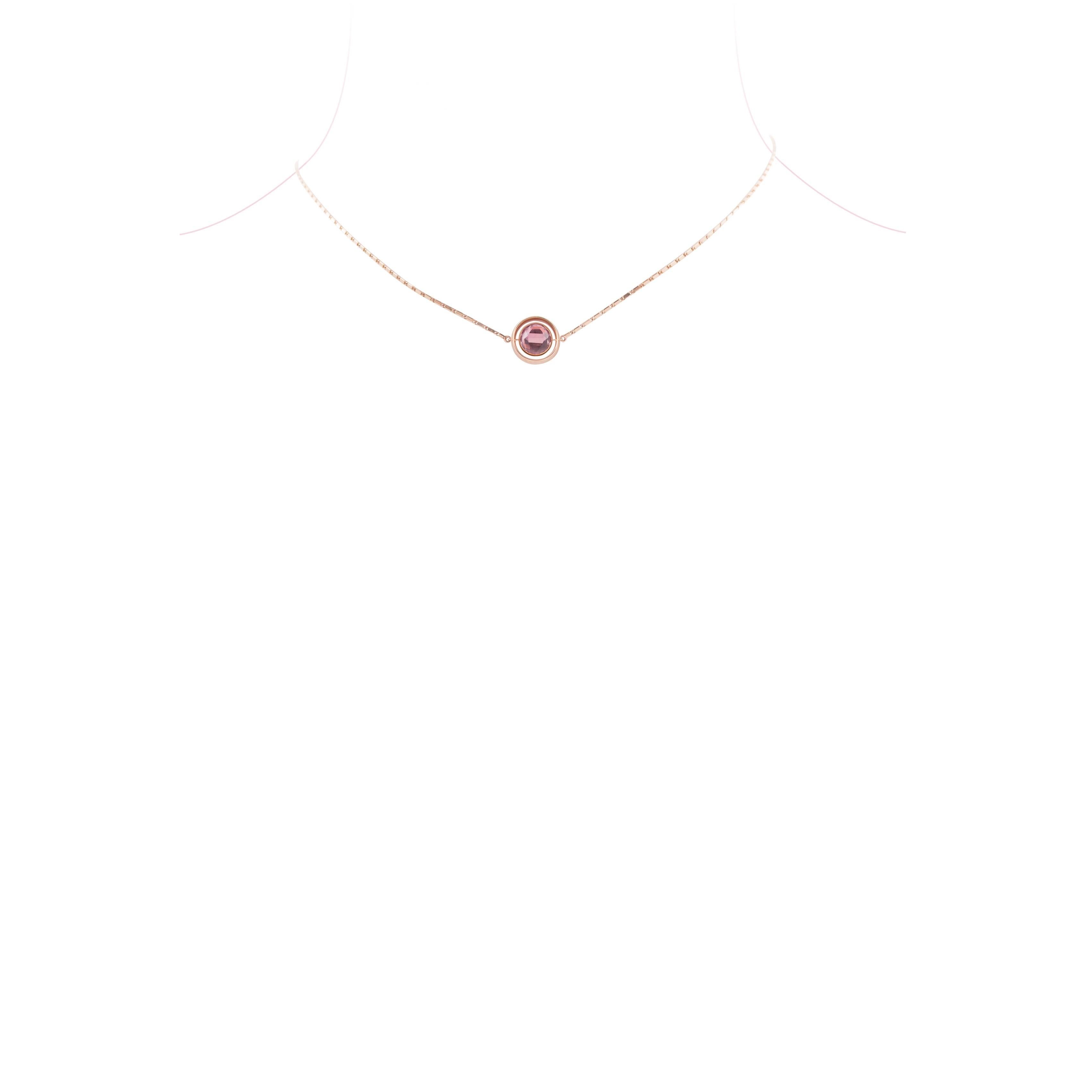 Contemporary Marie Mas Reversible Swiveling Necklace, Pink Gold Diamonds Amethyst Topaz For Sale