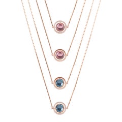 Marie Mas Reversible Swiveling Necklace, Pink Gold Diamonds Amethyst Topaz