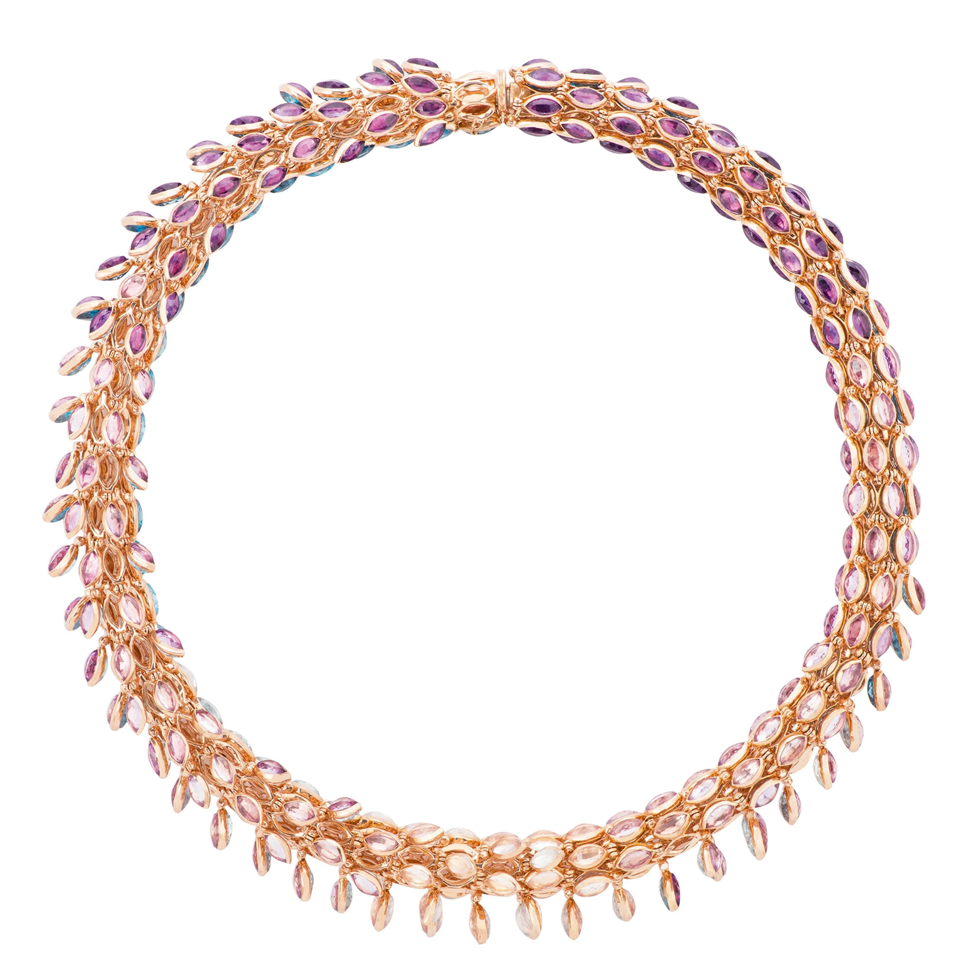 Marie Mas Reversible Swinging Necklace, High Jewelry Collection, Rose Gold For Sale