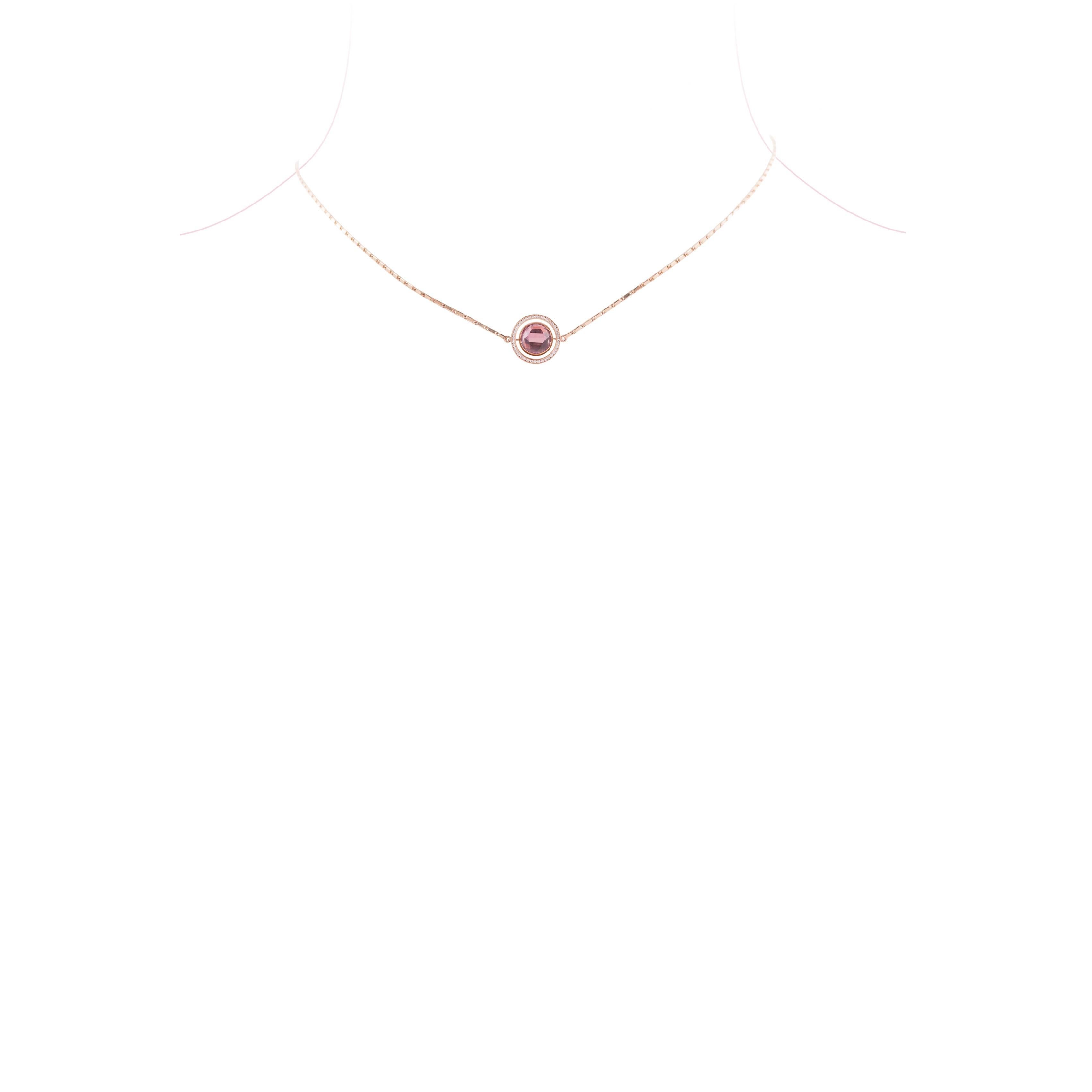 Women's Marie Mas Reversible Swiveling Necklace, Pink Gold Diamonds Amethyst Topaz For Sale