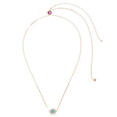 Marie Mas Reversible Swiveling Necklace, Pink Gold Diamonds Amethyst Topaz