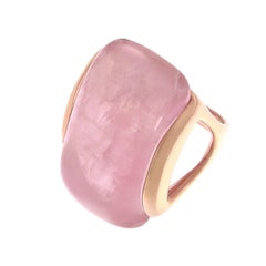 Gavello Rose Gold Candy Pink Quartz Contemporary Cocktail Ring