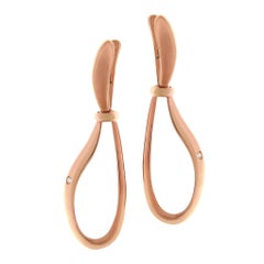 Gavello Rose Gold White Diamond Dangle Earrings