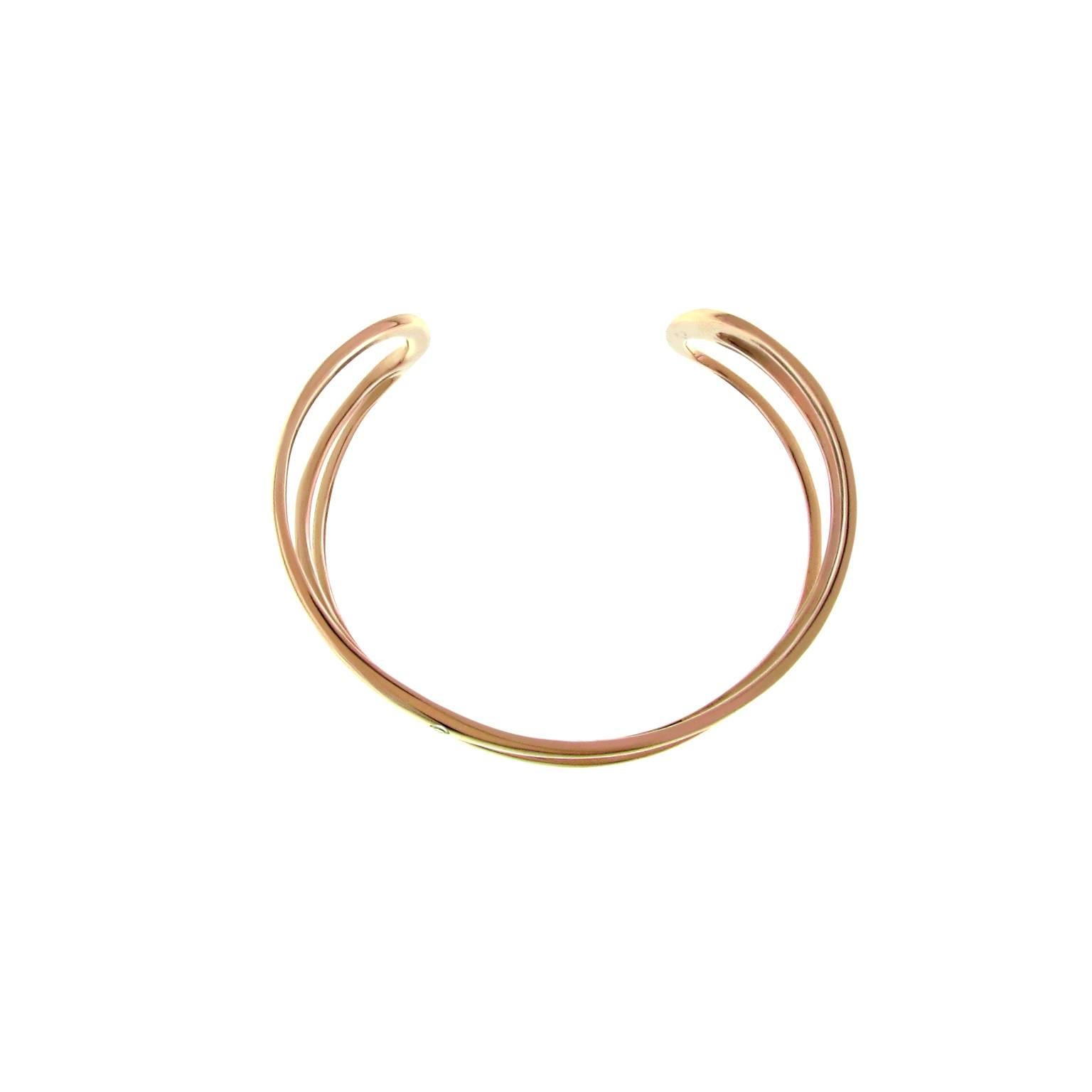 Women's Gavello Rose Gold Diamond Cuff Bracelet For Sale