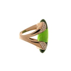 Gavello Rose Gold Stunning Peridot Contemporary Cocktail Ring