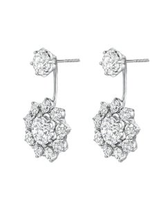 Platinum Floral Design D VVS 1 4.64 Toal Carat Weight GIA Certified Ear Jacket