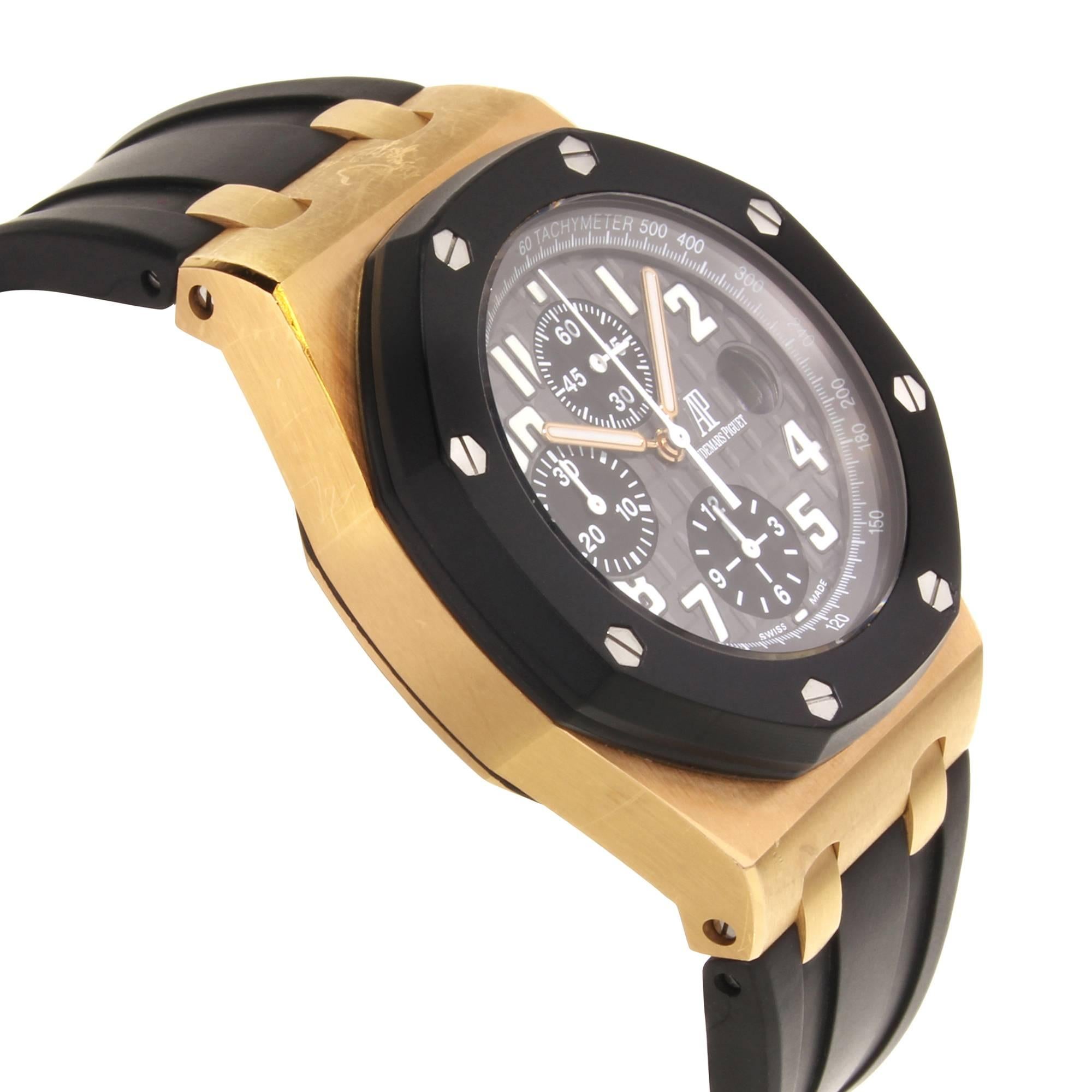 Audemars Piguet Rose Gold Royal Oak Automatic Wristwatch In Excellent Condition In New York, NY