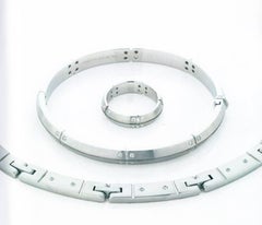 Streamerica 18 Karat White Gold and Diamond Wedding Band by Tiffany & Co.