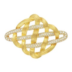 Henry Dunay Pin Brooch 18 Karat Yellow 4.25 Carat