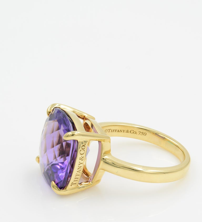 Tiffany and Co. Amethyst Ring 18 Karat Yellow Gold at 1stDibs