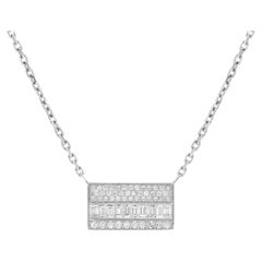 Messika 0.72Cttw Liz Diamond Pendant Chain Necklace 18K White Gold 17 Inches