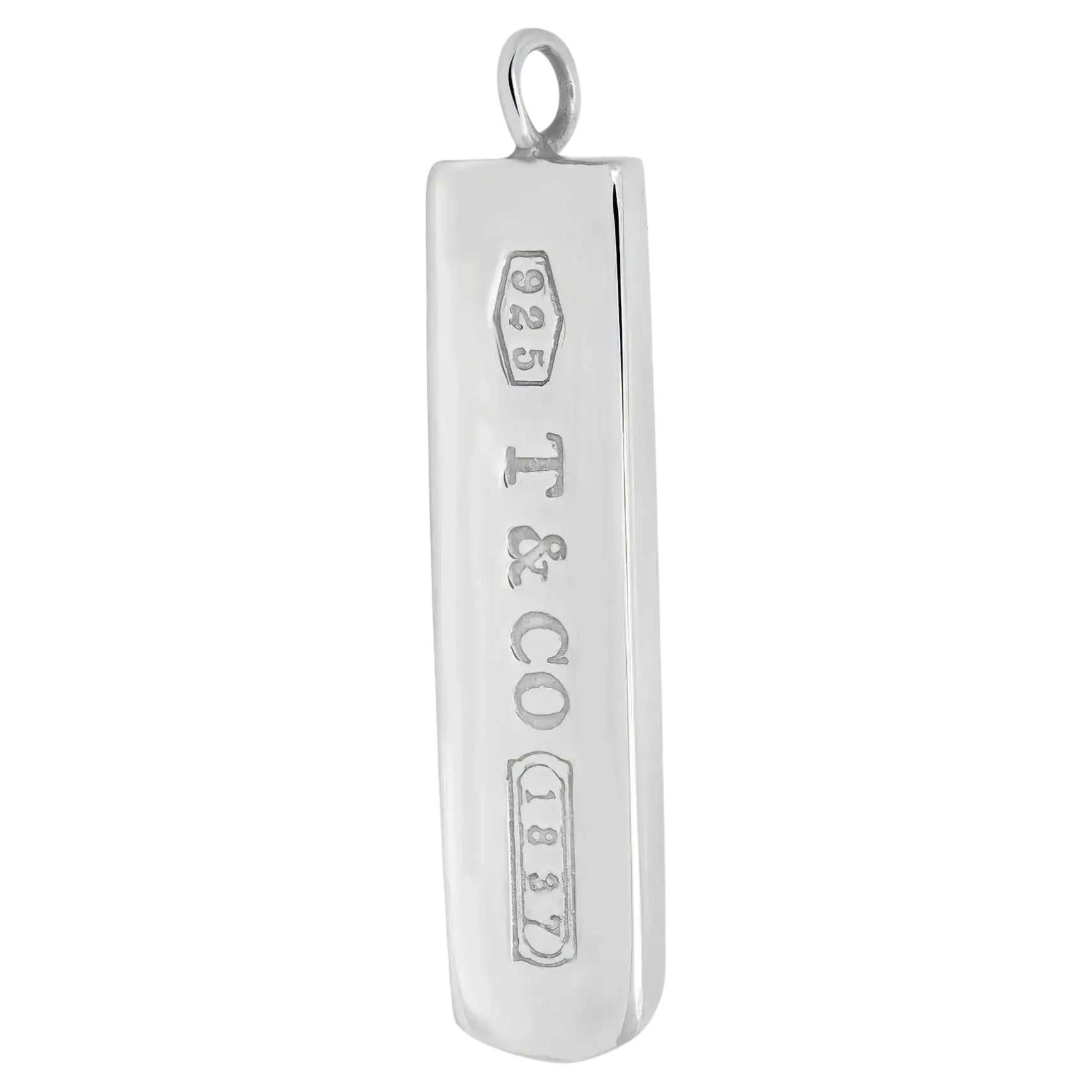 Tiffany & Co. 1837 Long Bar Drop Pendant 925 Sterling Silver For Sale