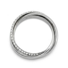 Anillo Trinity de Cartier con diamantes, de oro blanco de 18 quilates, talla 64 (EE. UU. 10,5)