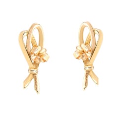 Tiffany & Co. Diamond Bow Earrings 18K Rose Gold