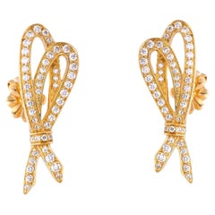 Tiffany & Co. Diamond Bow Earrings 18K Rose Gold