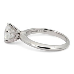 Tiffany & Co. 1.05Ctw Round Cut Diamond Solitaire Engagement Ring Platinum SZ3.5