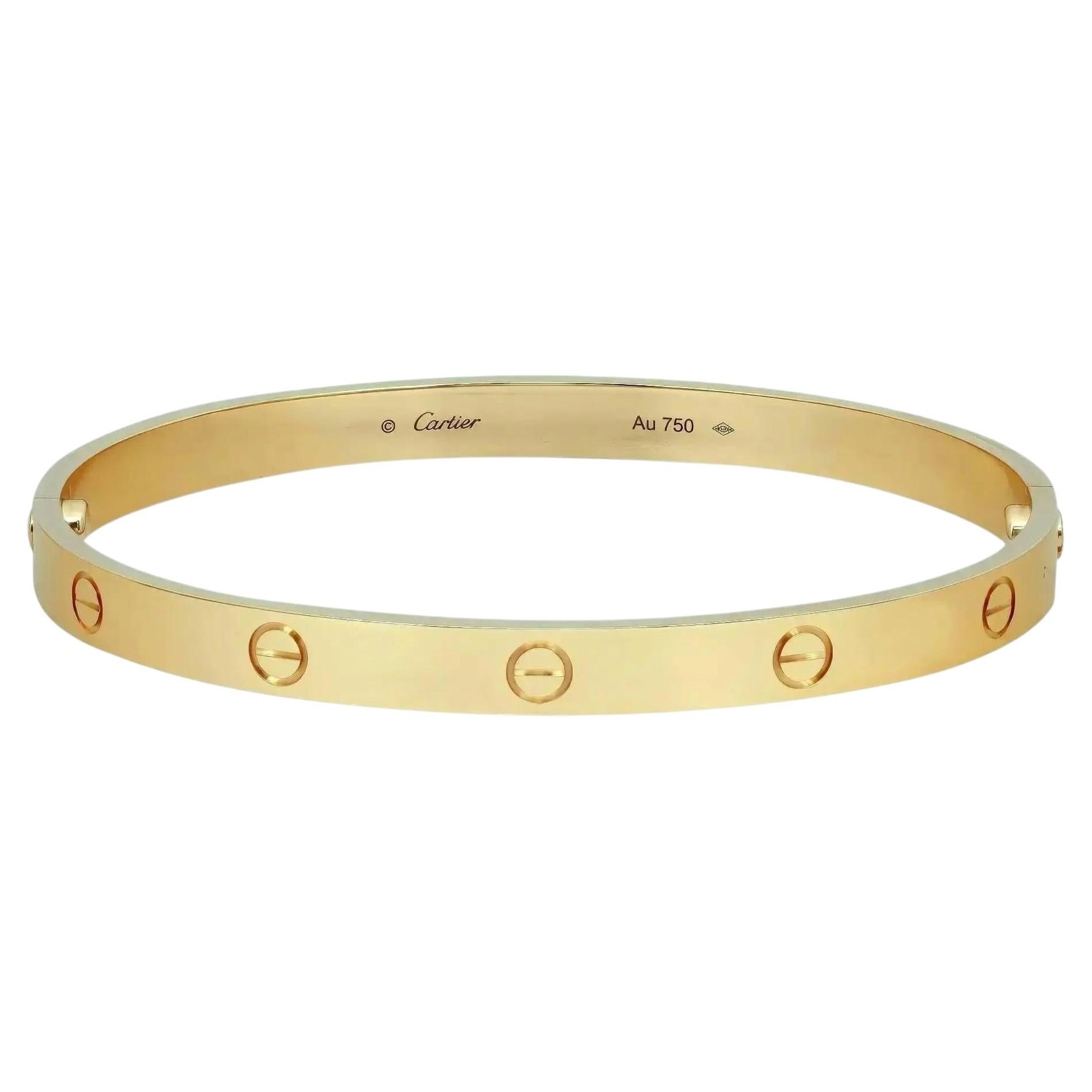 Pulsera Cartier Love Modelo Clásico Oro Amarillo 18K Talla 18