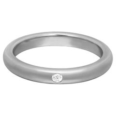 Tiffany Elsa Peretti Diamond Band Ring 0.02Ctw Platinum Size 5