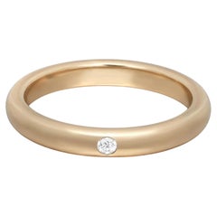 Tiffany Elsa Peretti Diamond Band Ring 0.02Ctw 18K Yellow Gold Size 5