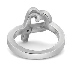 Tiffany & Co. Paloma Picasso Loving Heart Diamond Ring 925 Sterling Silver