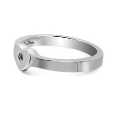 Tiffany & Co. Paloma Picasso Ruby Modern Heart Ring 925 Sterling Silver Size 4.5