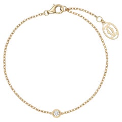 Cartier D'Amour Single Diamond Bracelet Small Model 18K Yellow Gold 0.09Ct