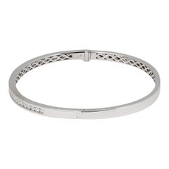 Memoire Fashion Diamond Bangle Bracelet 18K White Gold 0.99Ctw