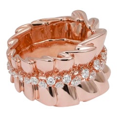 Dior Bar en Corolle Diamond Band Ring 18K Rose Gold