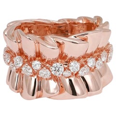 Dior Bar en Corolle Diamond Band Ring 18K Rose Gold
