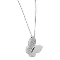Salvini Butterfly Diamond Pendant Necklace 18K White Gold 0.51ctw