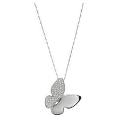 Salvini Butterfly Diamond Pendant Necklace 18K White Gold 0.51ctw
