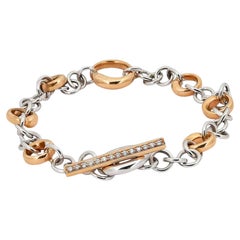 Crivelli Armband mit runden Diamantgliedern aus 18 Karat Weiß- und Roségold, 0,10 Karat