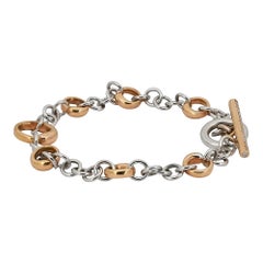 Crivelli Armband mit runden Diamantgliedern aus 18 Karat Weiß- und Roségold, 0,10 Karat