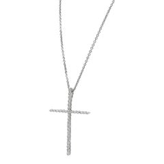 Collar con colgante de cruz de diamantes de Crivelli, en oro blanco de 18 quilates, 0,21 quilates en total